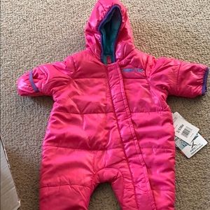 Pink infant snow suit